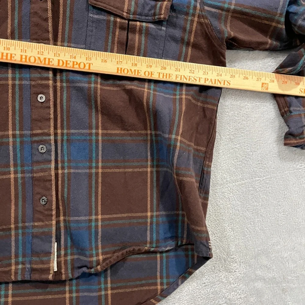 Jetty Flannel Shirt Mens Large Brown Plaid Button Up Long Sleeve Outdoors Cowboy